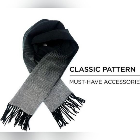 Luxury Cashmere Feel Scarf Soft Fringe Classic Colorblock Women’s Scarf 62"×12" - Picture 7 of 11